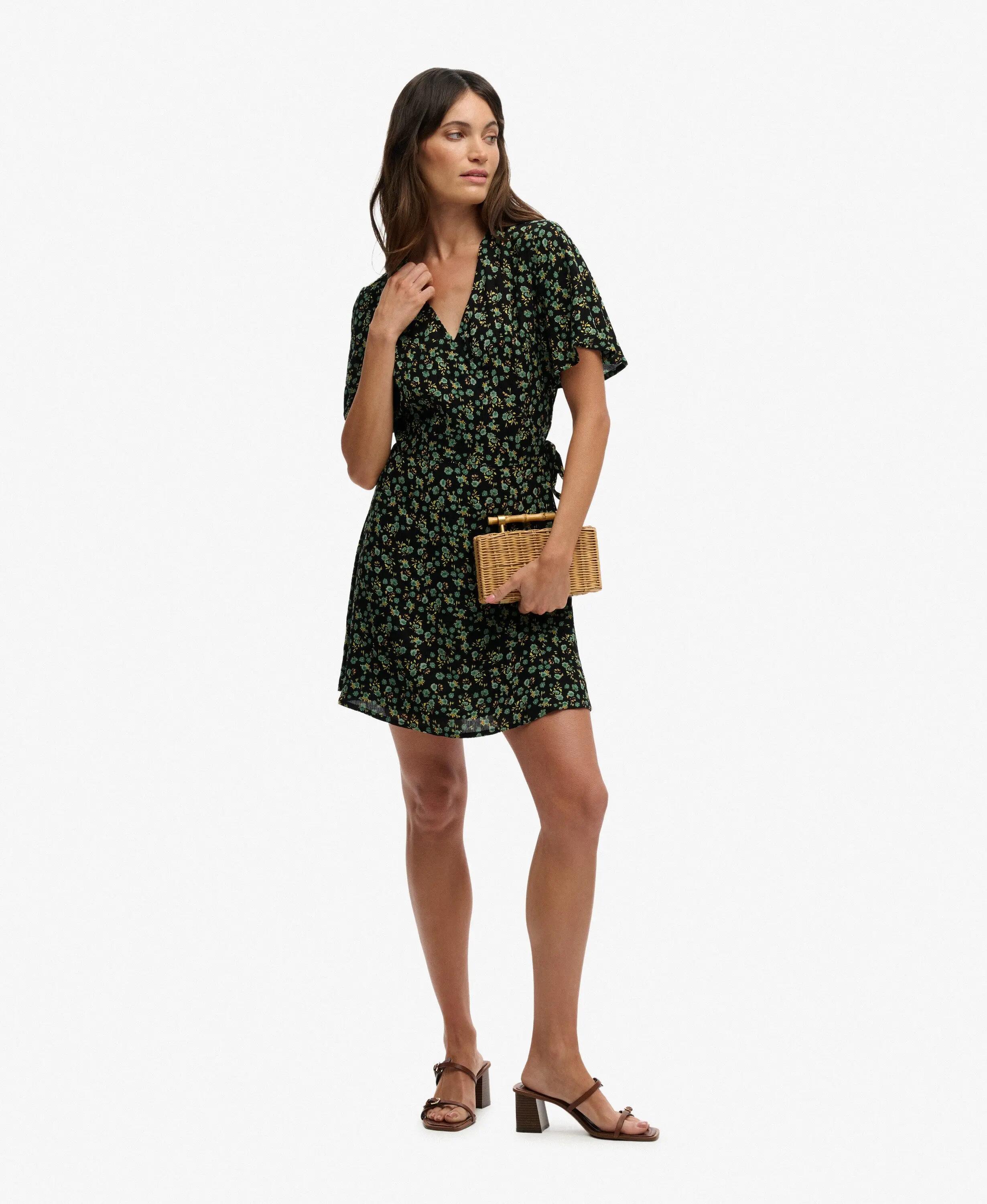 superdry Vestido Mini Swing Cruzado em Viscose 100% com Estampa – Ellys Floral 3/7