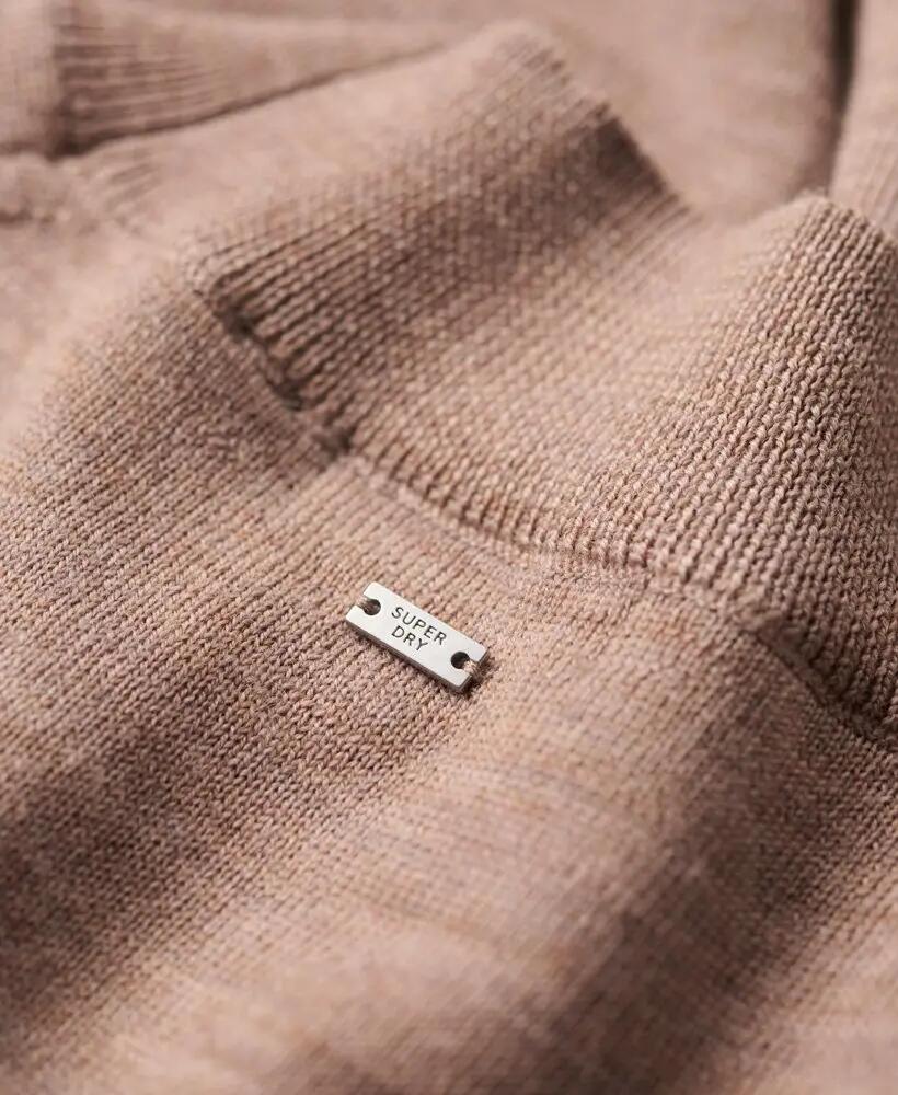 superdry Vestido Merino Knit em 100% lã merino — Gola subida, mangas compridas 6/7