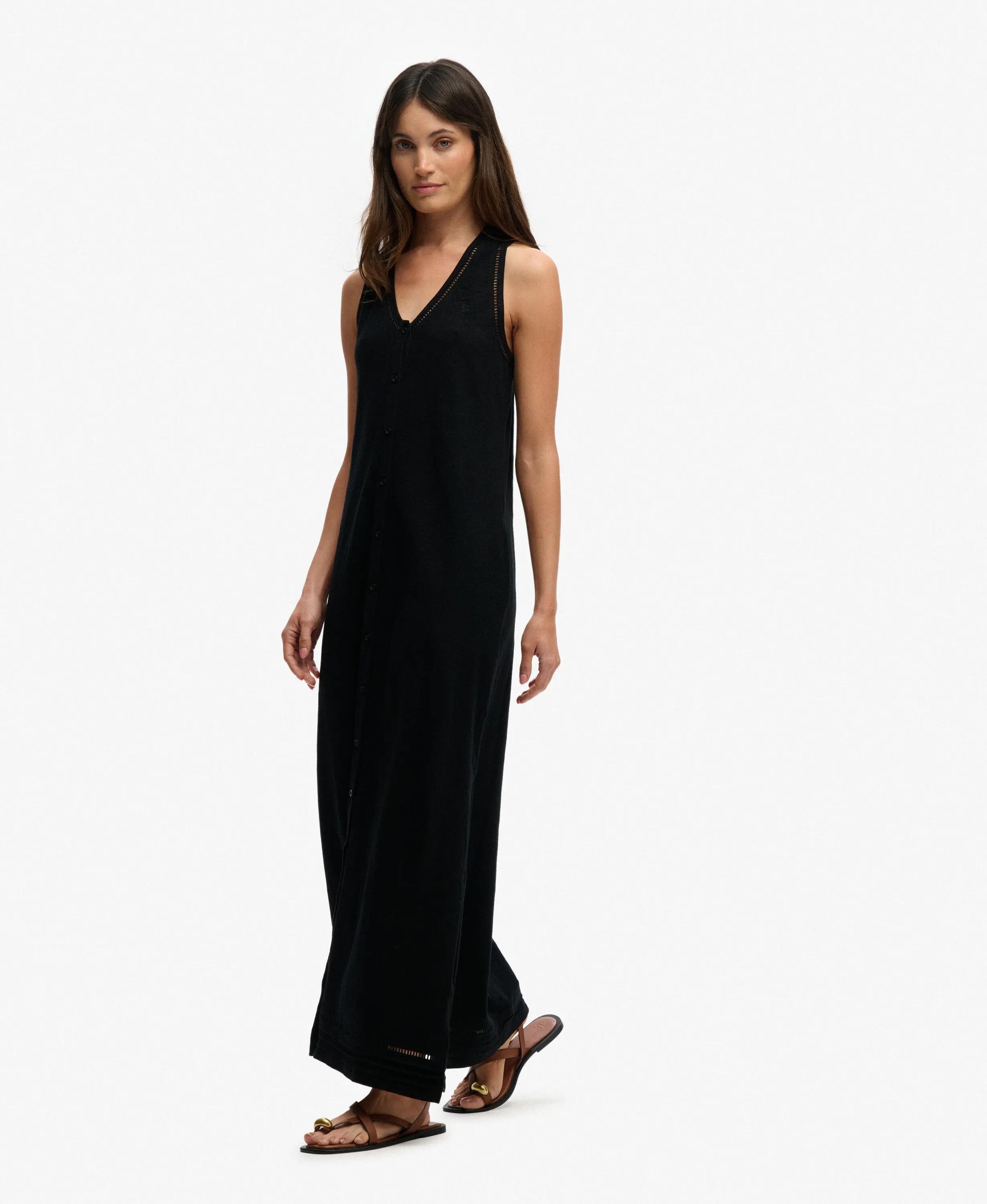 superdry Laddered Jersey Maxi-jurk van biologisch katoen – Loose Fit 4/6