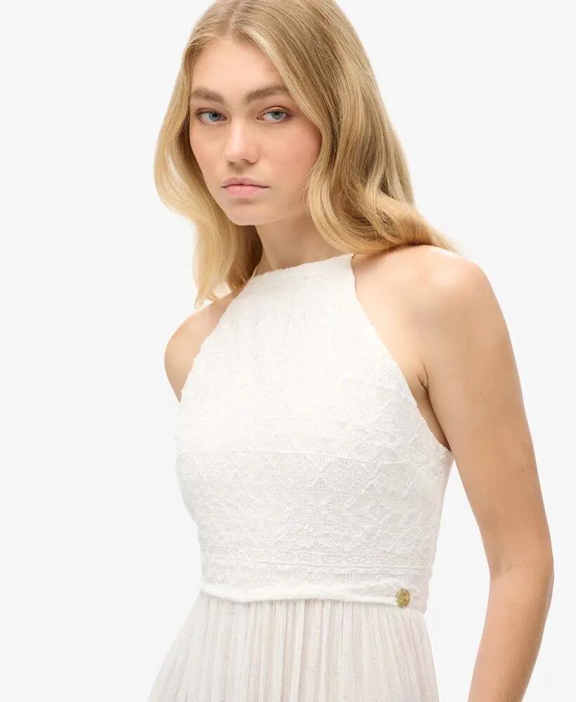 superdry Tuta intera ricamata in viscosa-modal – OFF WHITE 3/7