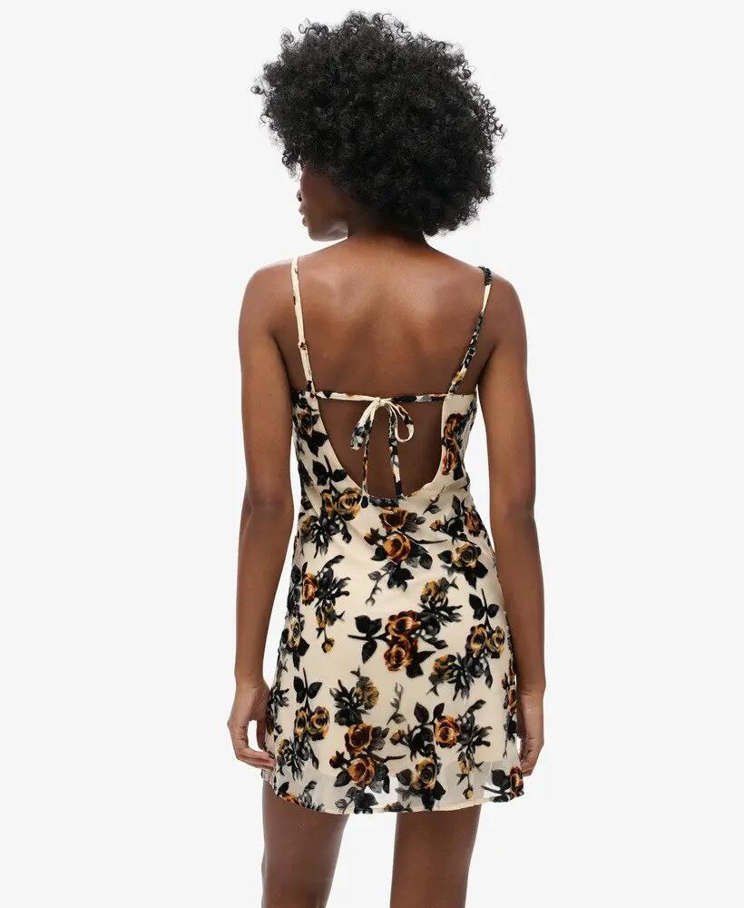 superdry Vestido Devore Cowl Mini Slip em viscose/poliamida 5/7