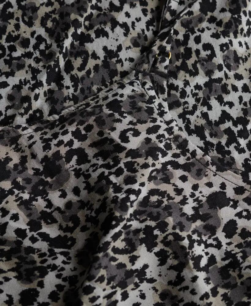 superdry Vestido maxi corte viés viscose estampado animal cinzento 5/6