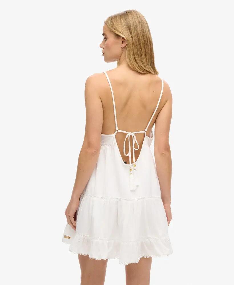superdry Robe Mini Beach Cami en viscose avec dentelle 4/5