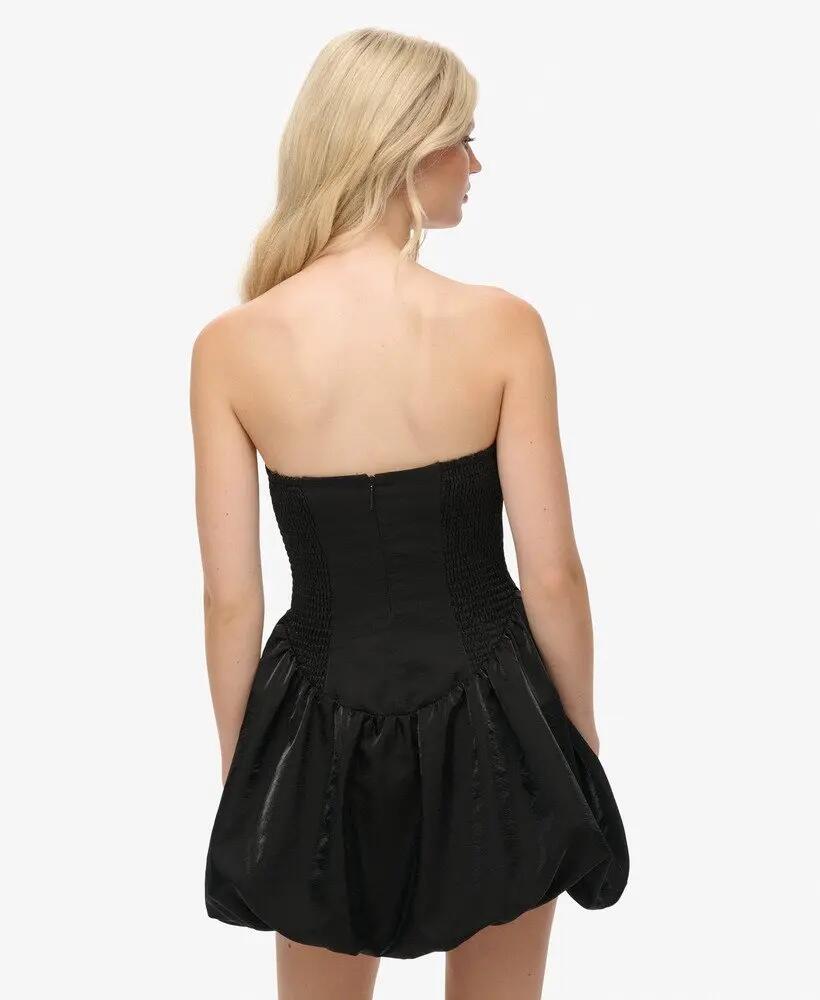 superdry Vestido Bandeau Puffball Mini preto – corte slim 6/7