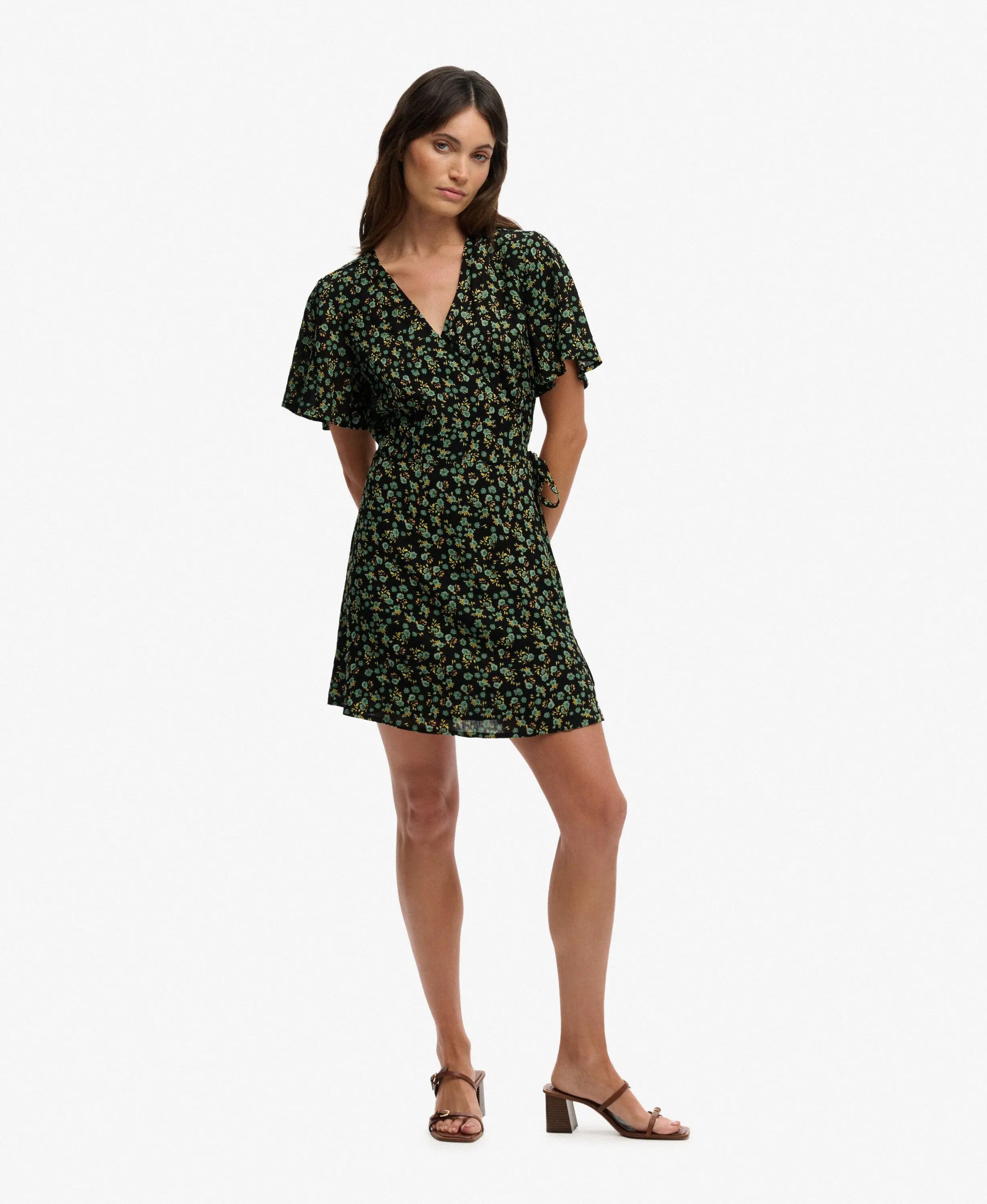 superdry Vestido Mini Swing Cruzado em Viscose 100% com Estampa – Ellys Floral 2/7