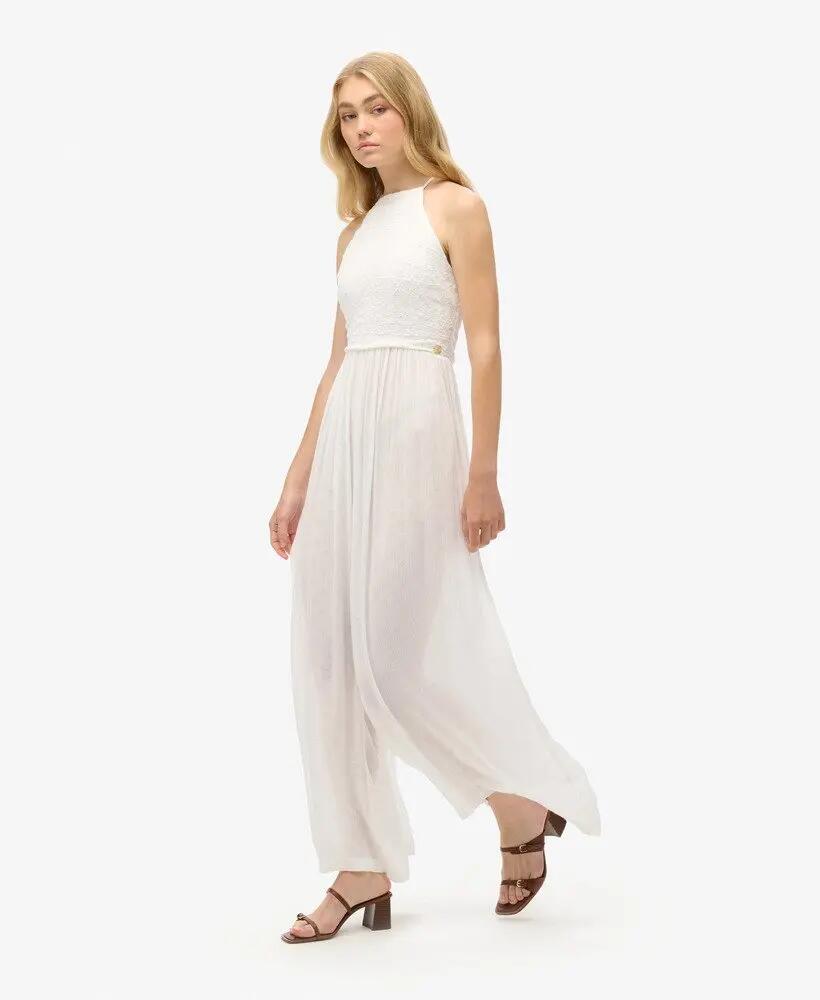superdry Tuta intera ricamata in viscosa-modal – OFF WHITE 2/7