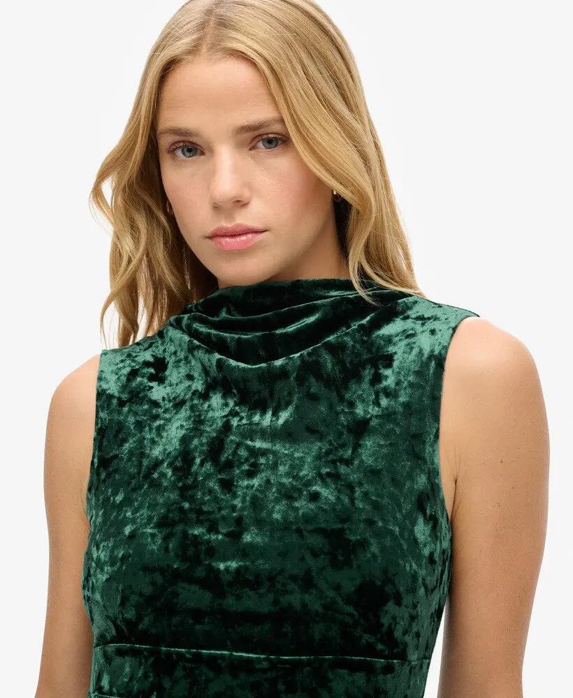 superdry Vestido Maxi em Veludo corte slim 3/6