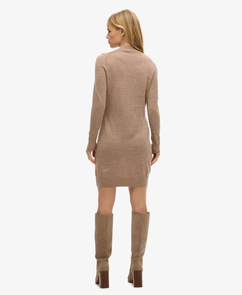 superdry Vestido Merino Knit em 100% lã merino — Gola subida, mangas compridas 4/7