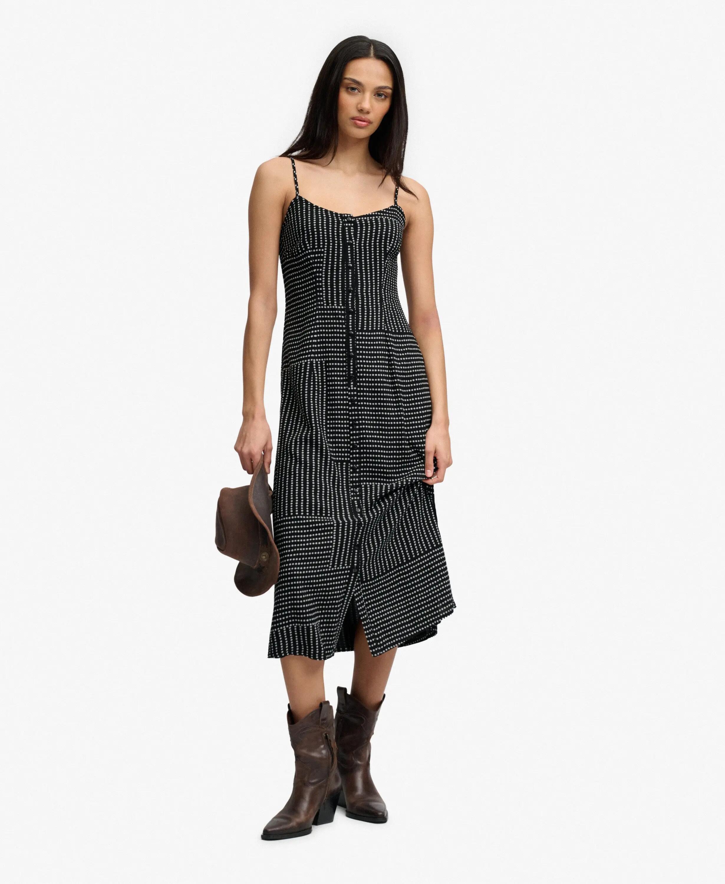 superdry Vestido midi cami com botões e padrão – corte slim 2/7