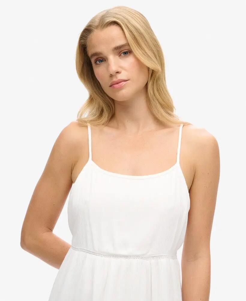 superdry Robe Mini Beach Cami en viscose avec dentelle 3/5
