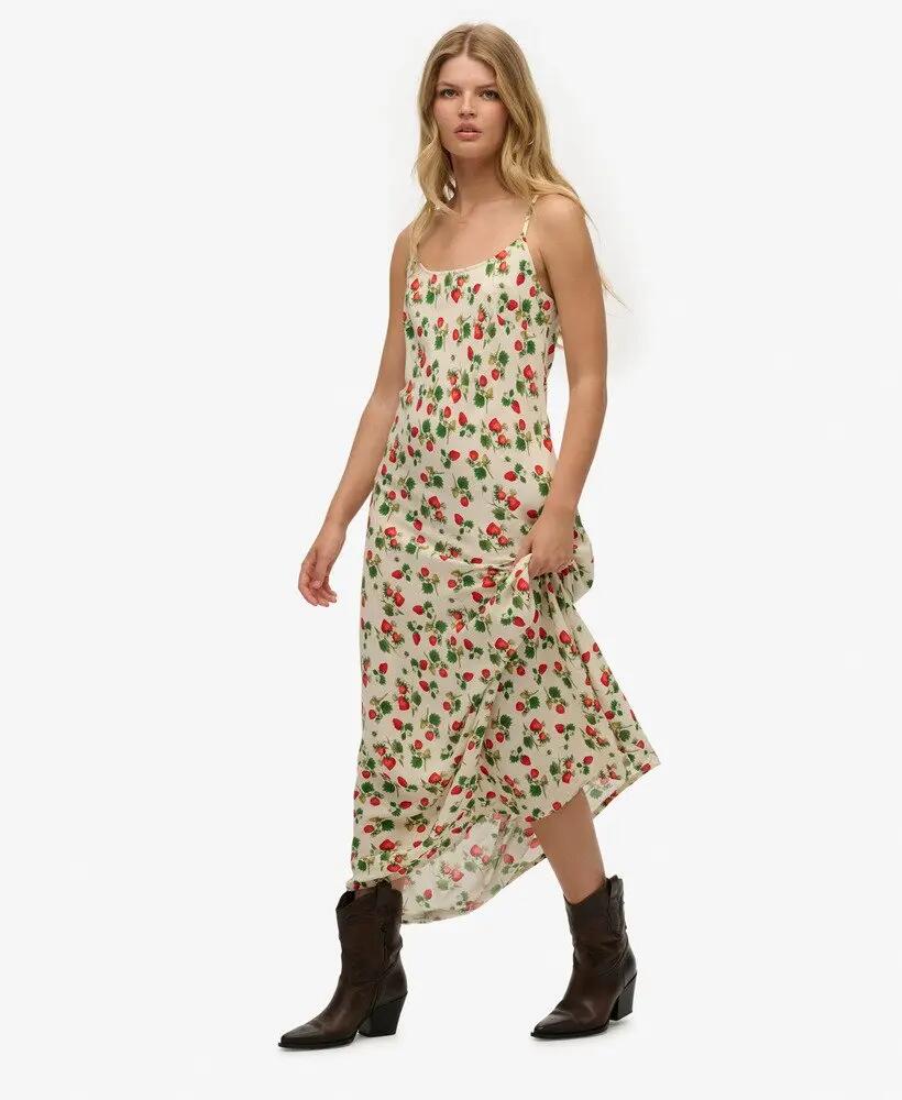 superdry Sukienka Bias Cut Maxi Slip z wiskozy 4/6