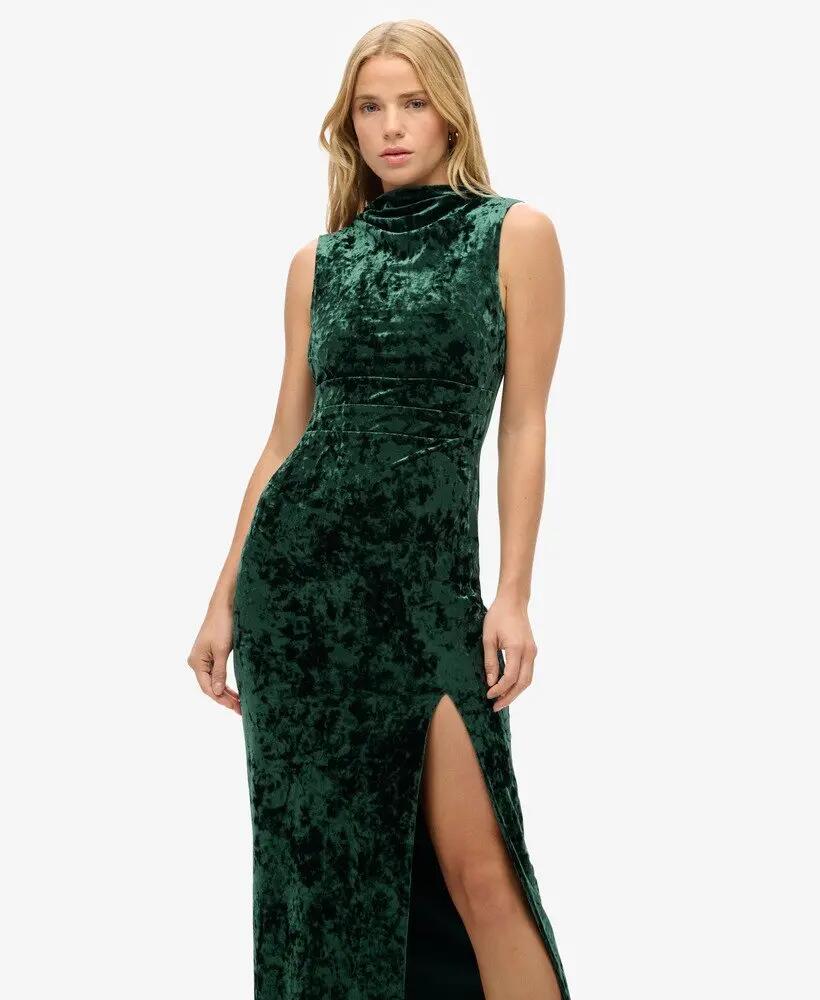 superdry Vestido Maxi em Veludo corte slim 2/6