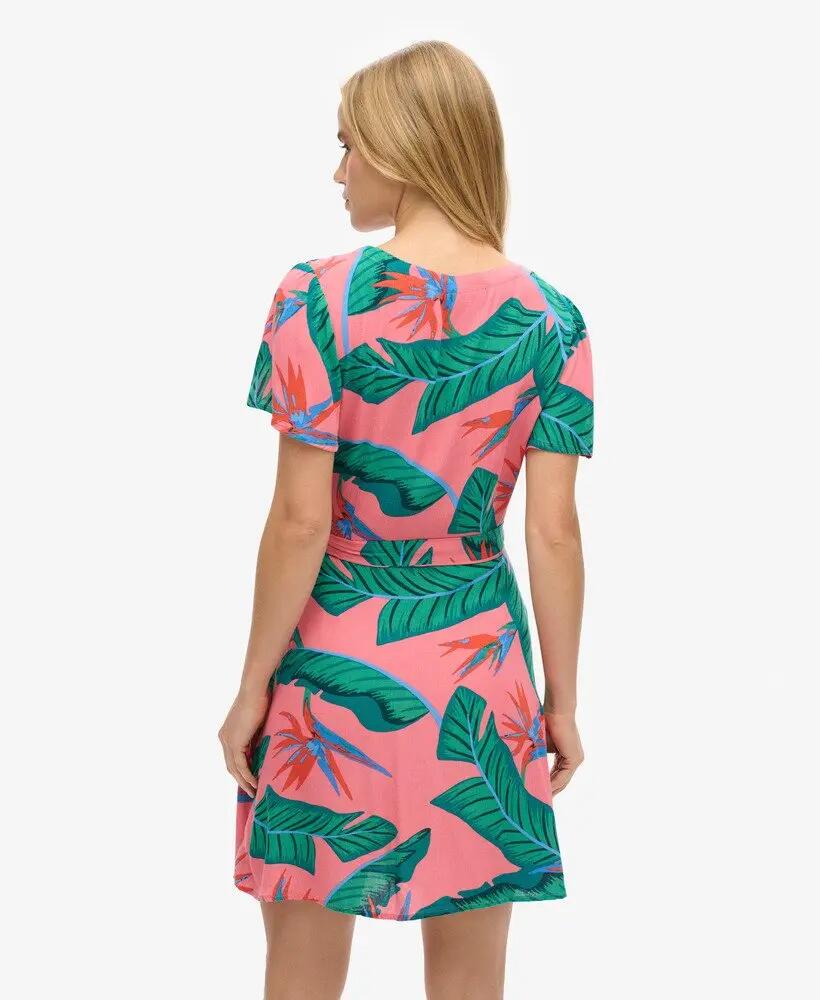 superdry Vestido curto cruzado estampado em LENZING™ ECOVERO™ 5/7