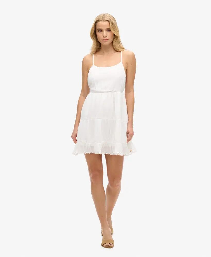 superdry Robe Mini Beach Cami en viscose avec dentelle 2/5