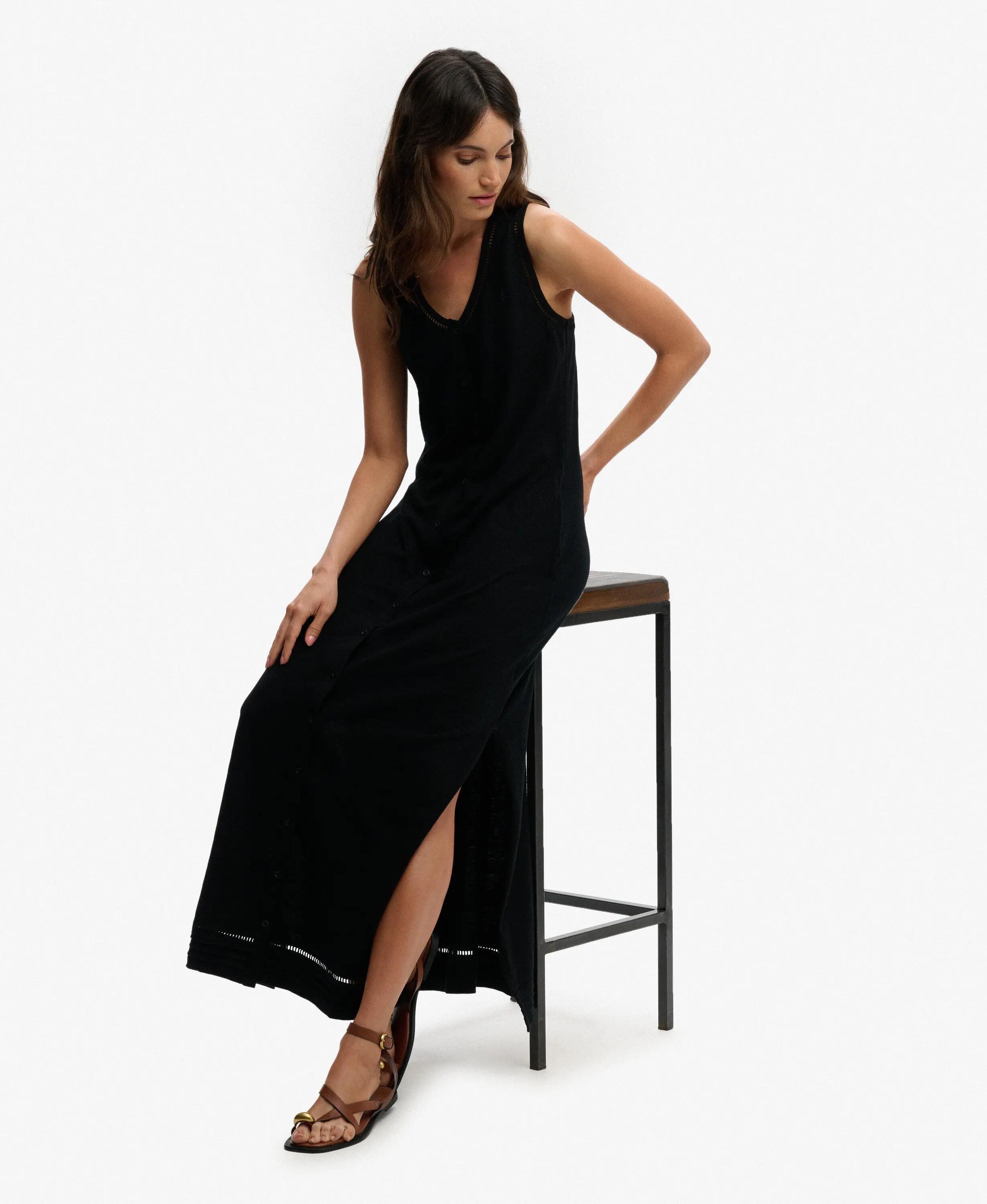 superdry Laddered Jersey Maxi-jurk van biologisch katoen – Loose Fit 2/6