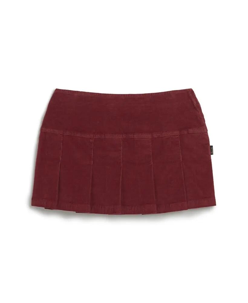 superdry Jupe Courte Plissée en Velours Côtelé MERLOT 5/5