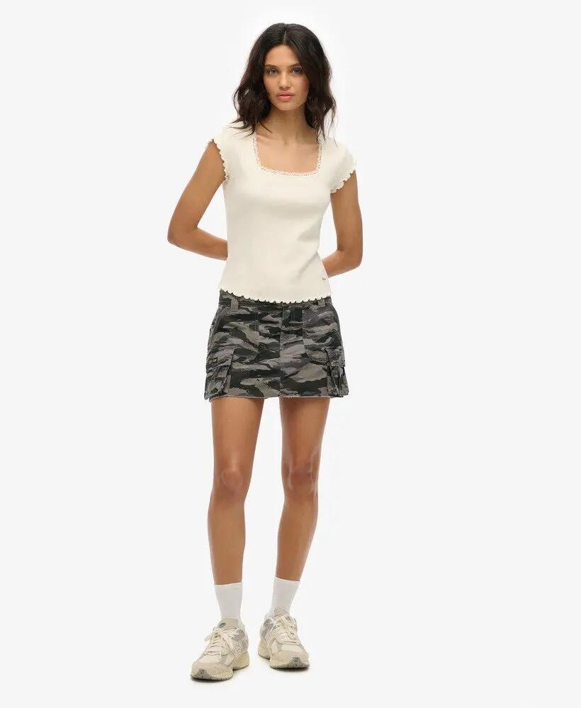 superdry Utility Parachute Rok van katoen – Wave Tiger Camo 4/7