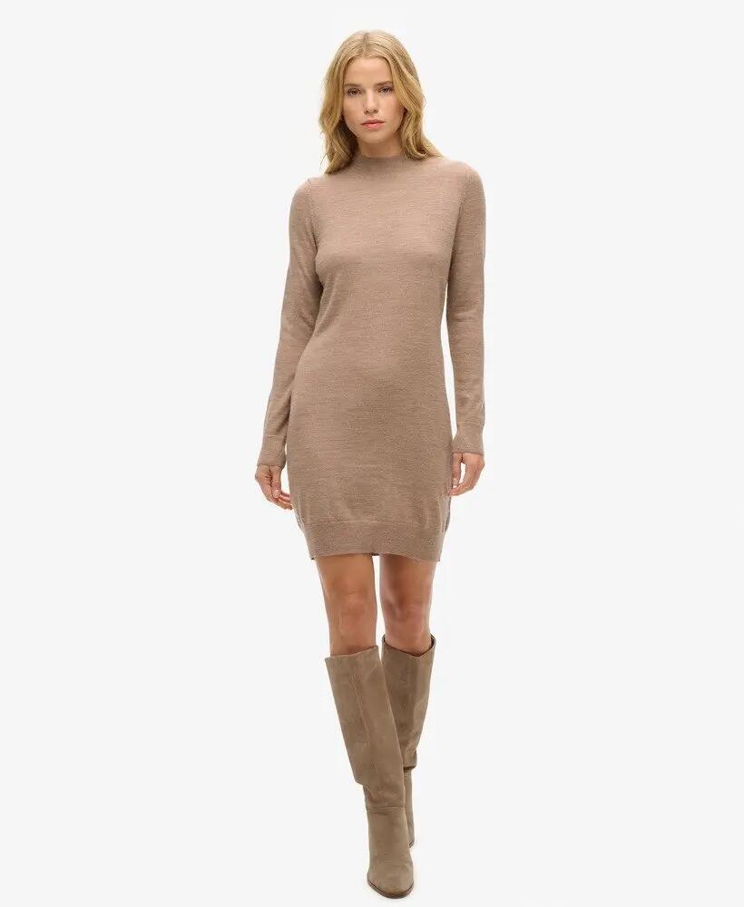 superdry Vestido Merino Knit em 100% lã merino — Gola subida, mangas compridas 2/7