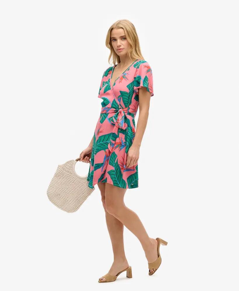 superdry Vestido curto cruzado estampado em LENZING™ ECOVERO™ 4/7