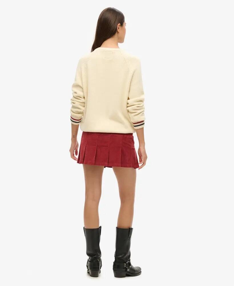 superdry Jupe Courte Plissée en Velours Côtelé MERLOT 3/5