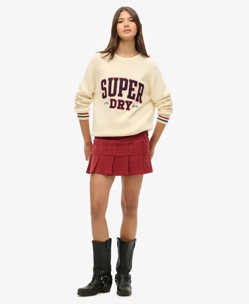 superdry Jupe Courte Plissée en Velours Côtelé MERLOT 2/5