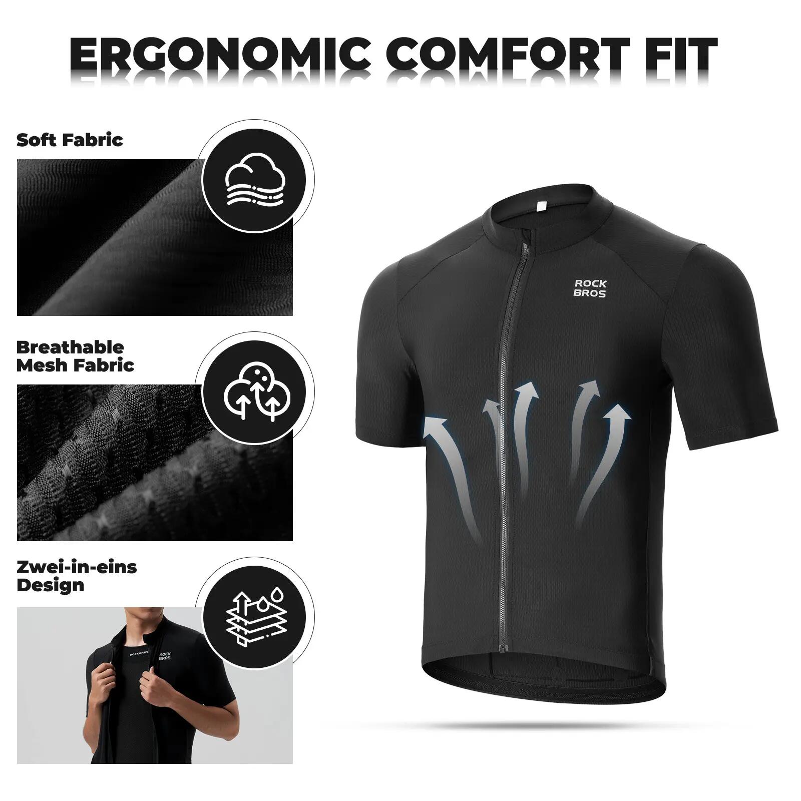 Herren 2-in-1 Kurzarm-Radtrikot atmungsaktiv 4/6