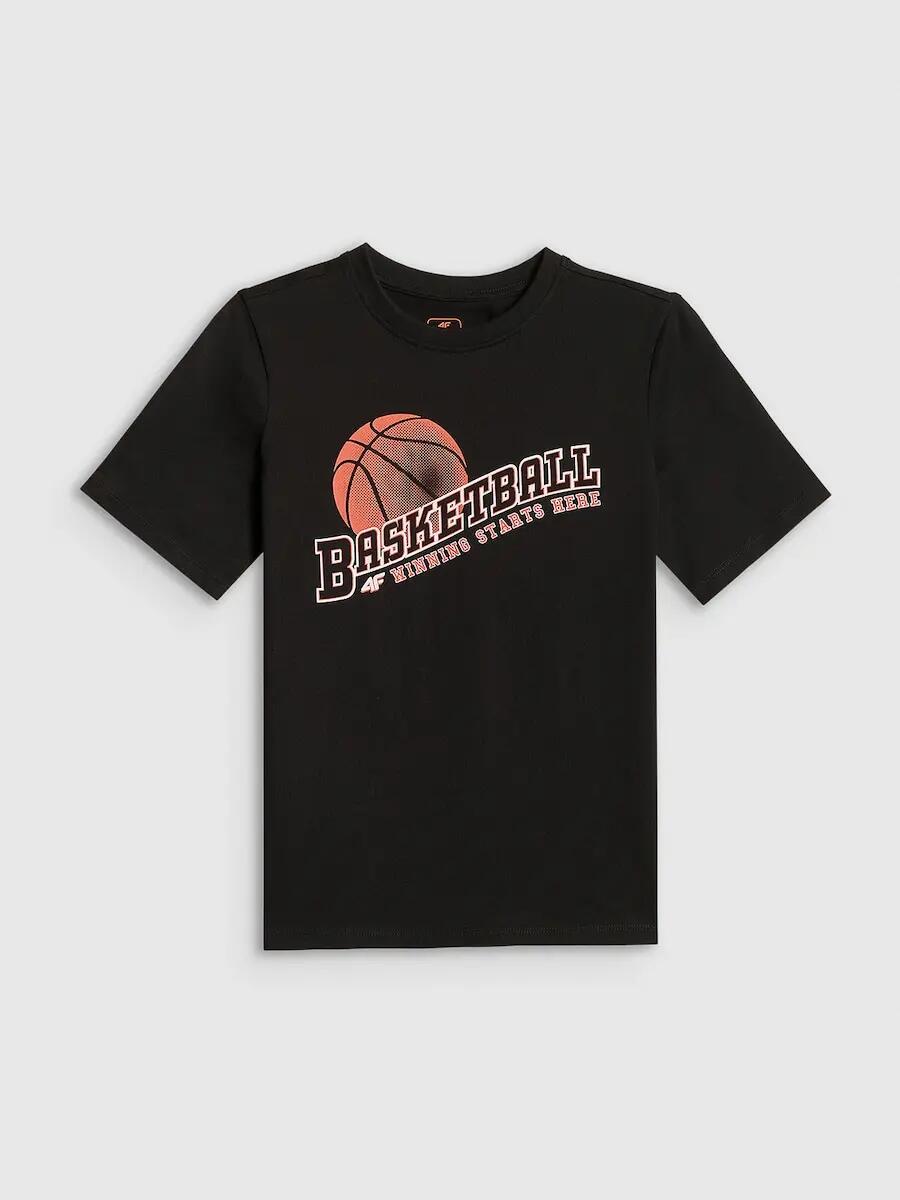 T-shirt regular z nadrukiem chłopięcy 4F 4FJRSS26TTSHM4278 5/6