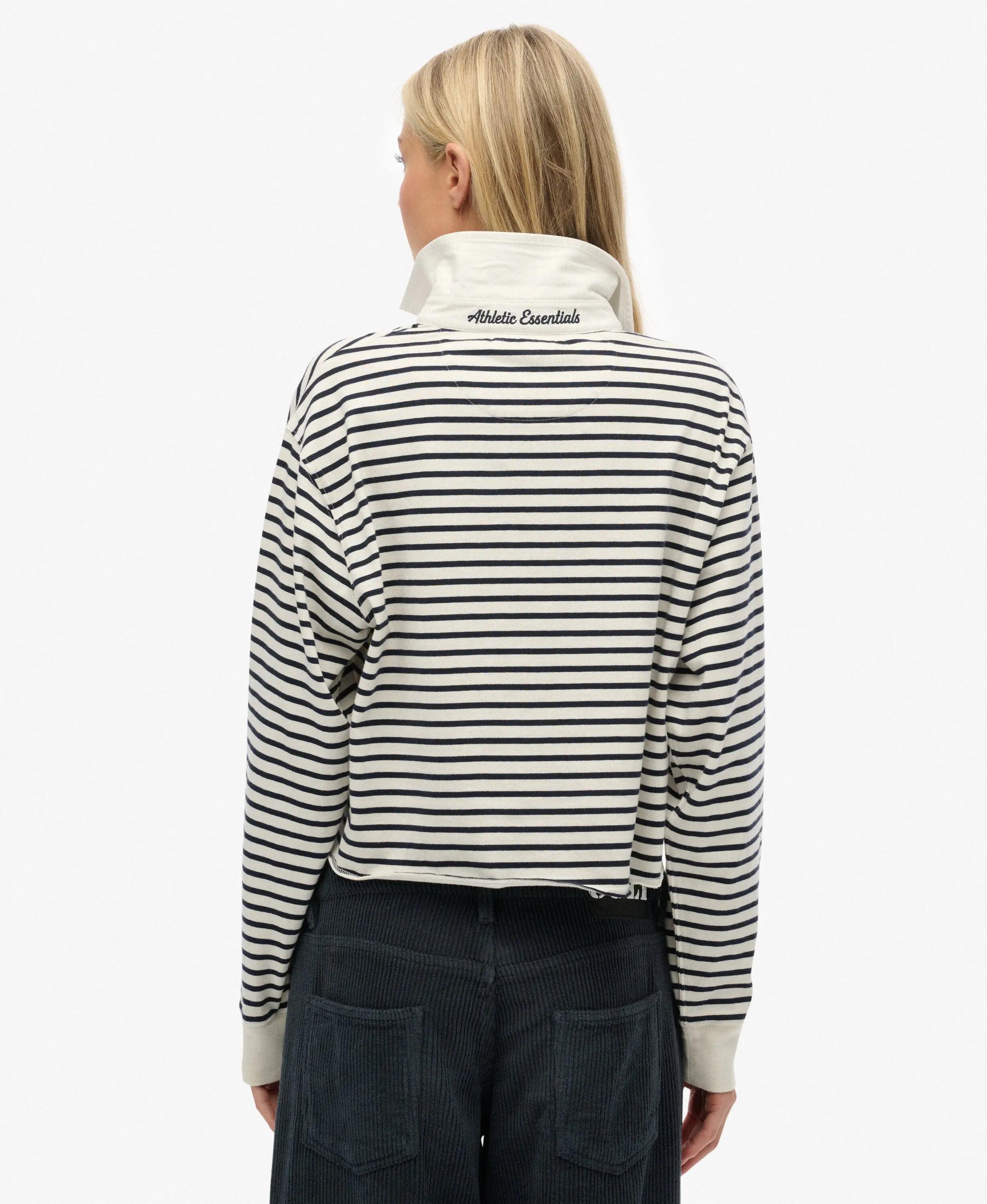 superdry Kurzes Rugby-Top mit Streifen – Oversized Passform 5/5