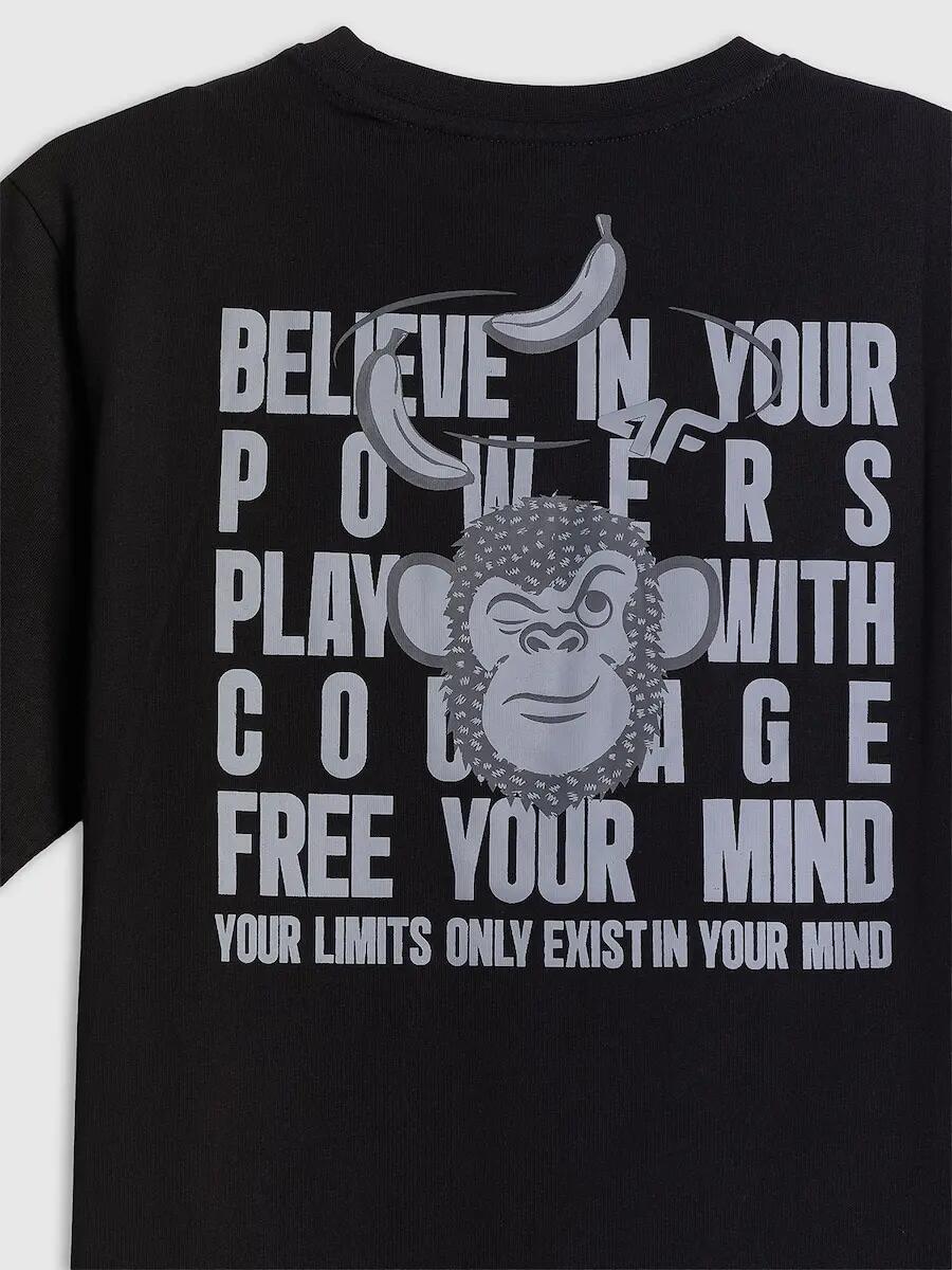 T-shirt loose z nadrukiem chłopięcy 4F 4FJRSS26TTSHM4276 5/7