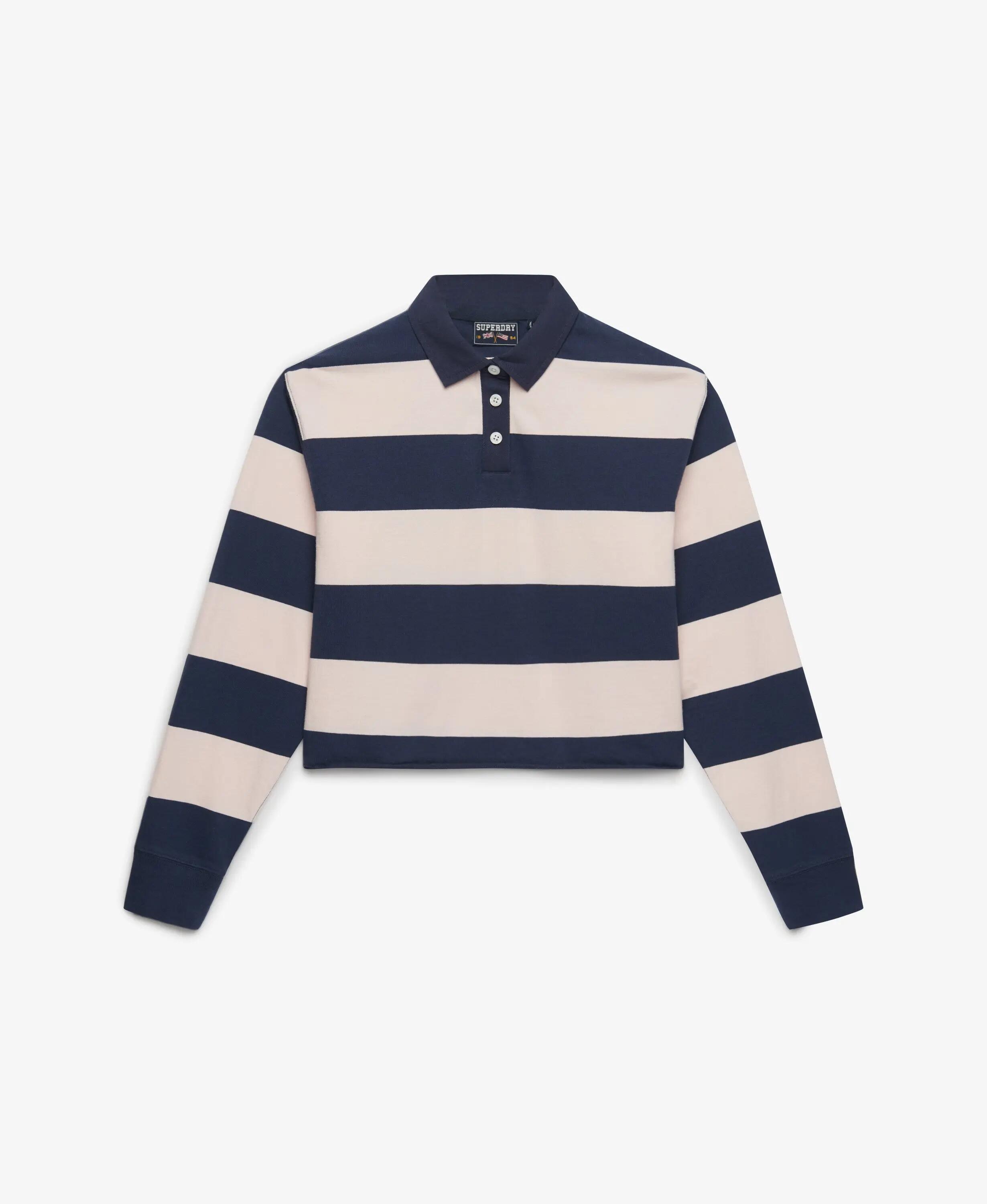 superdry Cropped Rugby Top met Strepen – Oversized Pasvorm 6/6
