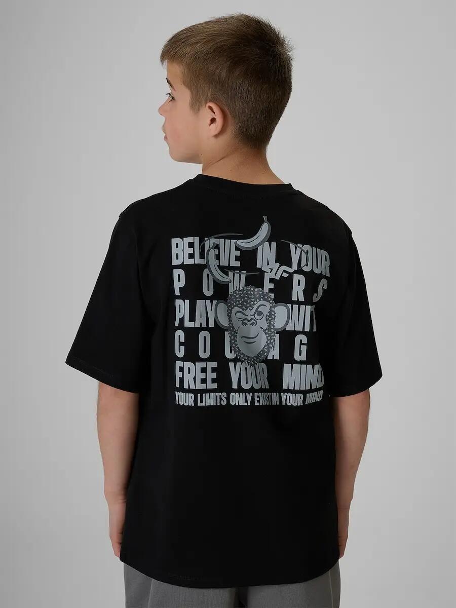 T-shirt loose z nadrukiem chłopięcy 4F 4FJRSS26TTSHM4276 2/7