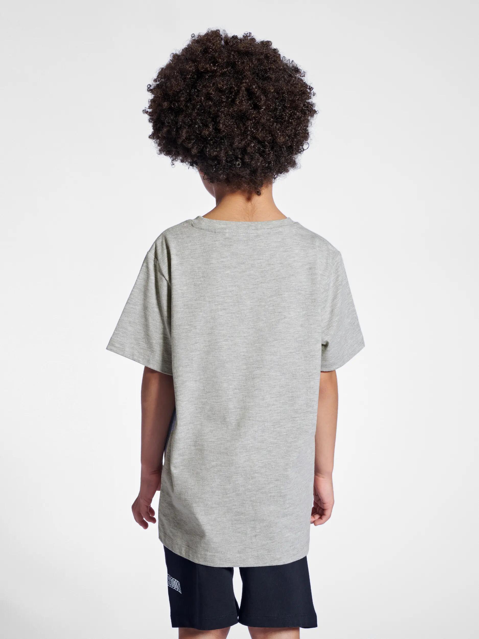 hummel stmOCEAN T-SHIRT S/S Bambini in cotone biologico grigio mélange 5/6