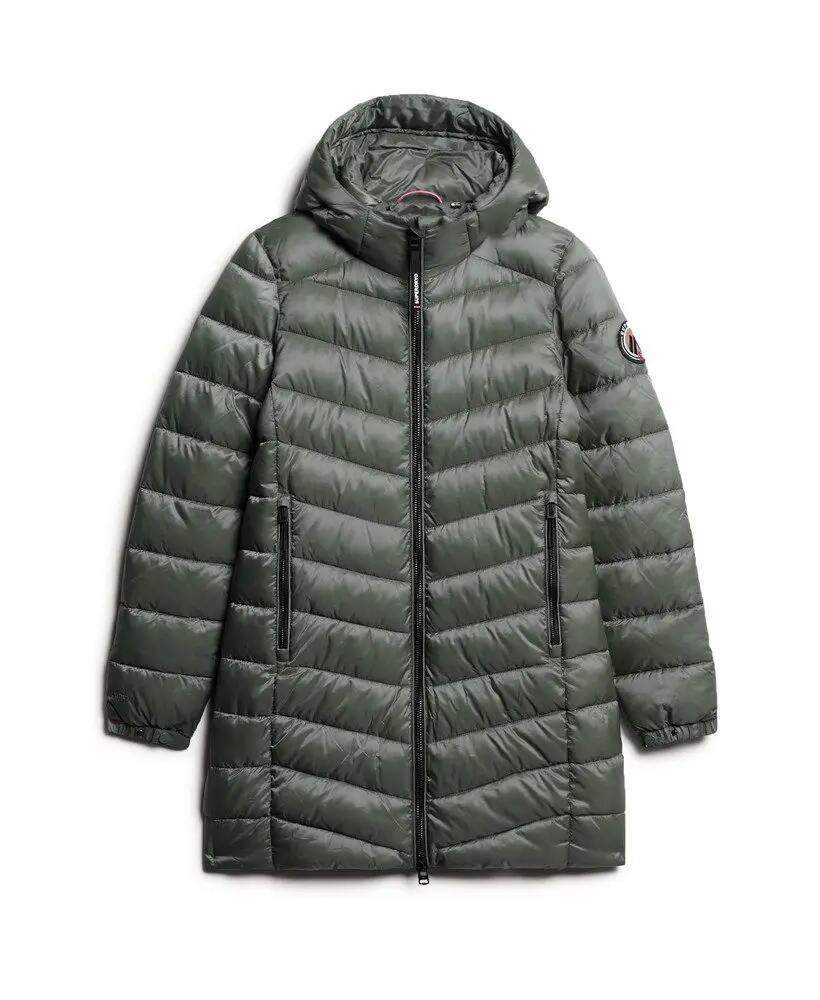 superdry Kurtka pikowana Hooded Fuji Mid - Stormy Weather Blue 6/6