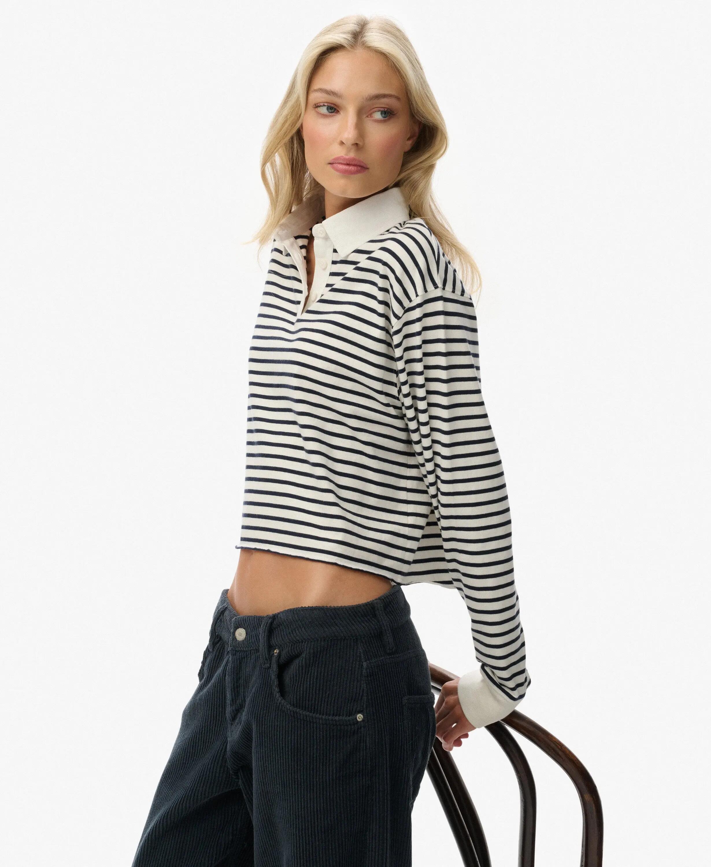 superdry Kurzes Rugby-Top mit Streifen – Oversized Passform 2/5