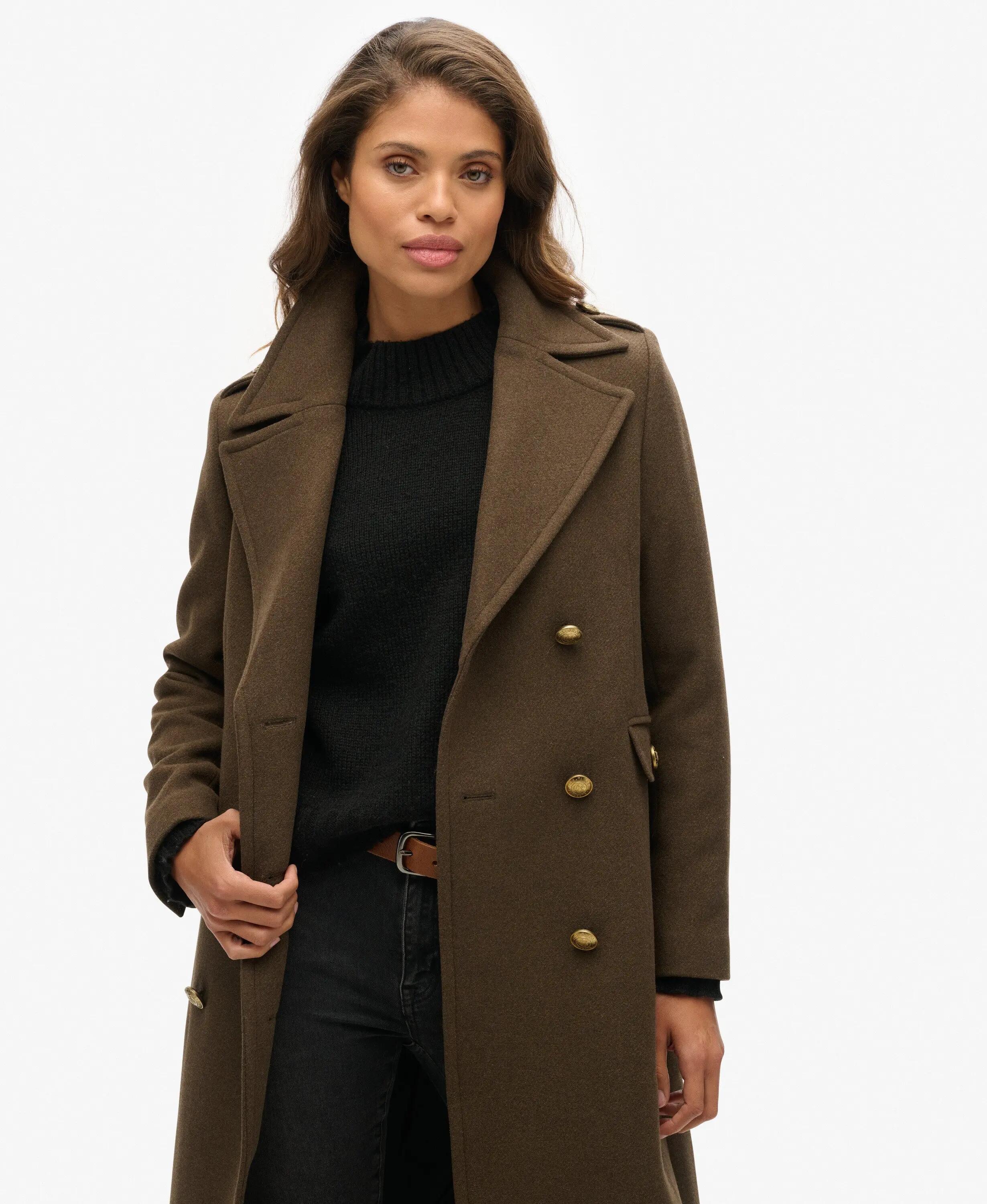 superdry Manteau croisé en mélange de laine – coupe slim, Longline 2/6