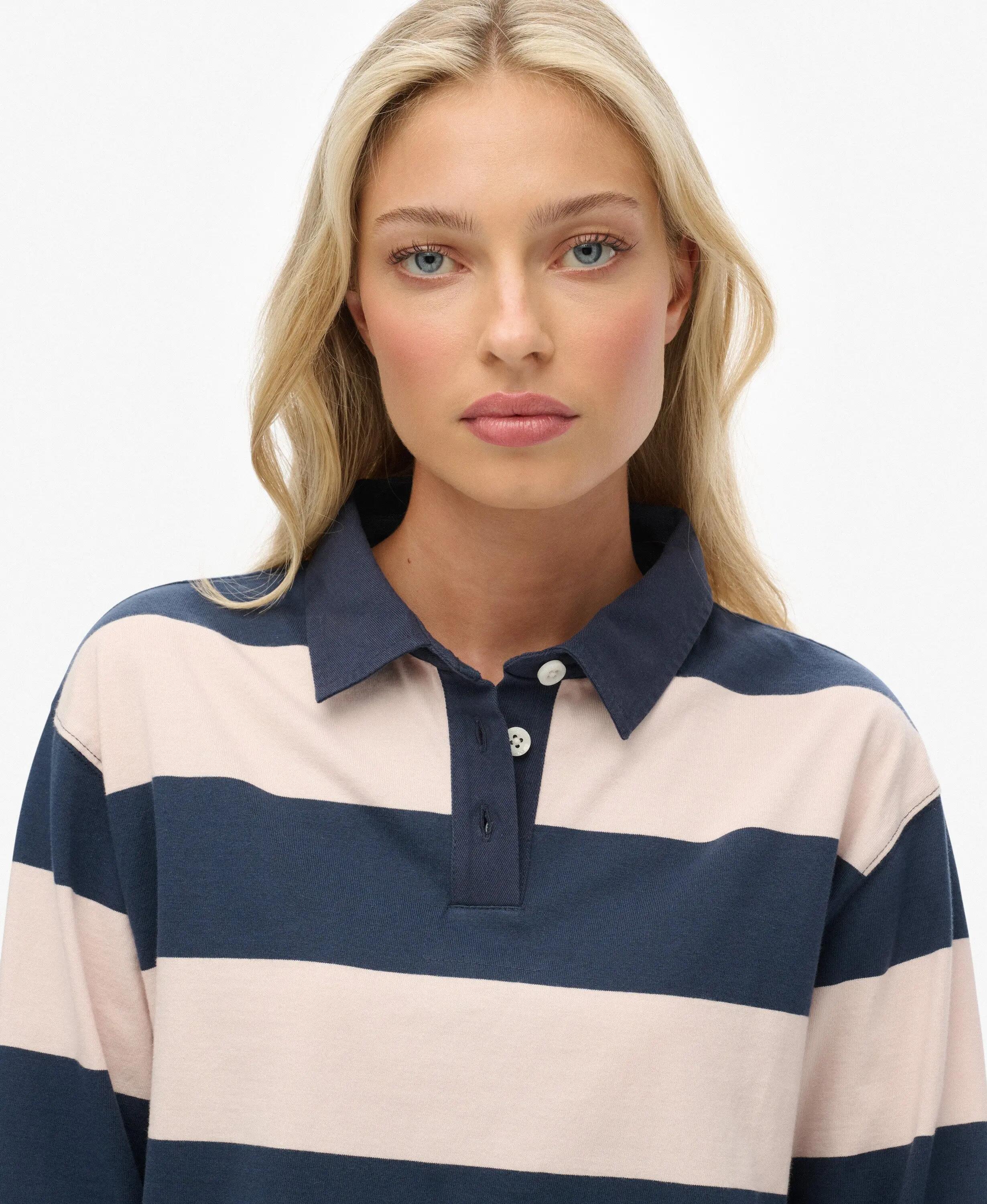 superdry Cropped Rugby Top met Strepen – Oversized Pasvorm 4/6