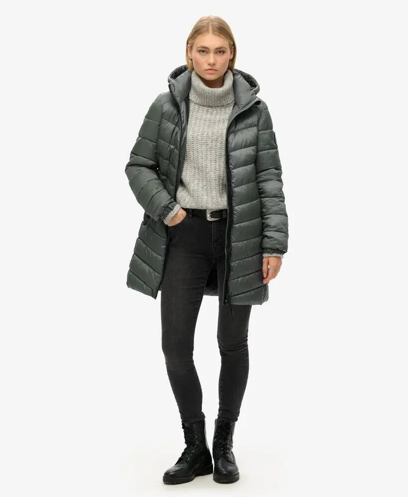 superdry Kurtka pikowana Hooded Fuji Mid - Stormy Weather Blue 2/6