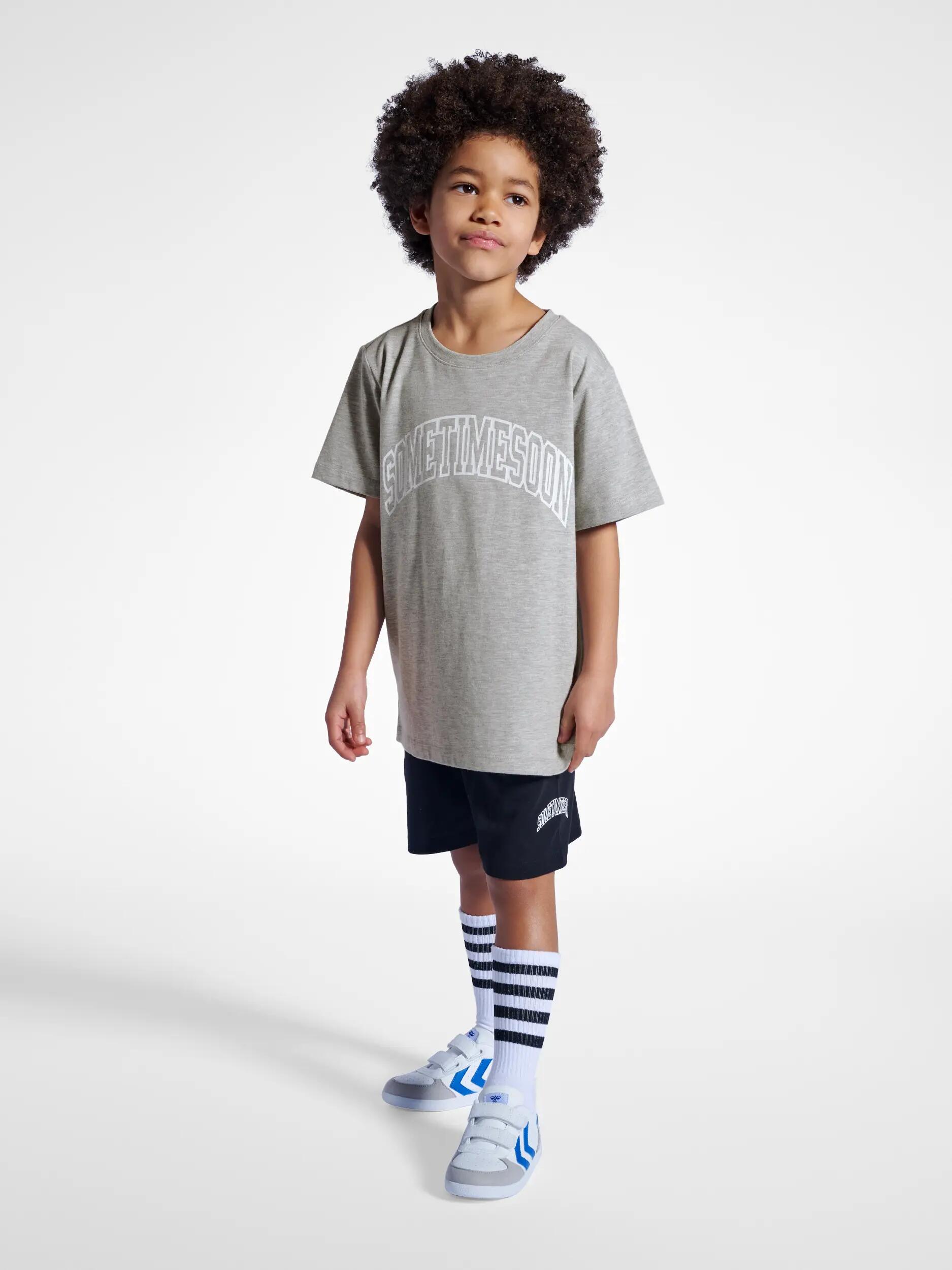 hummel stmOCEAN T-SHIRT S/S Bambini in cotone biologico grigio mélange 3/6