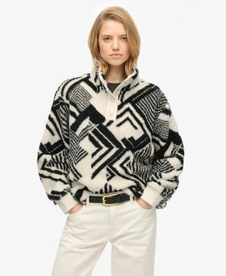 Superdry super soft printed teddy fleece – 100% gerecycled polyester