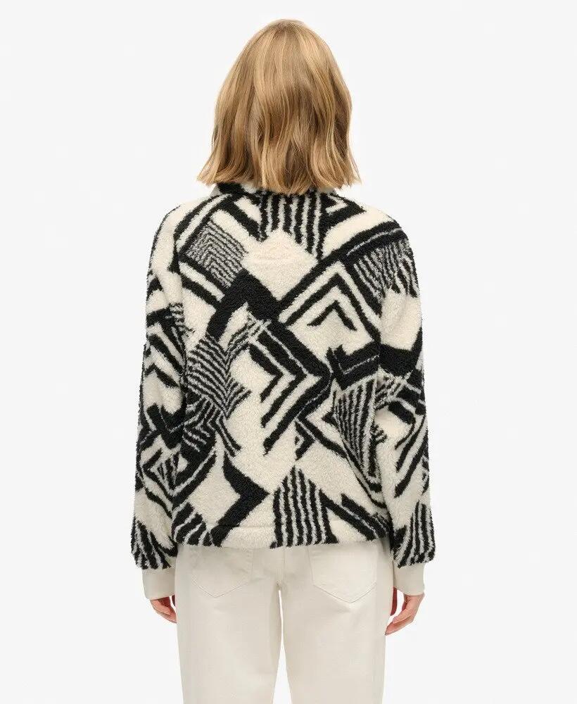superdry Dames sweater Super Soft Printed Teddy Fleece van gerecycled polyester 5/7