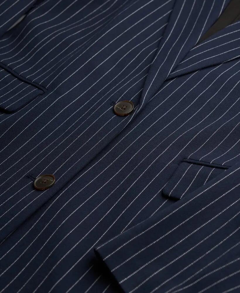superdry Pinstripe Boyfriend Blazer Slim Marineblau 7/7