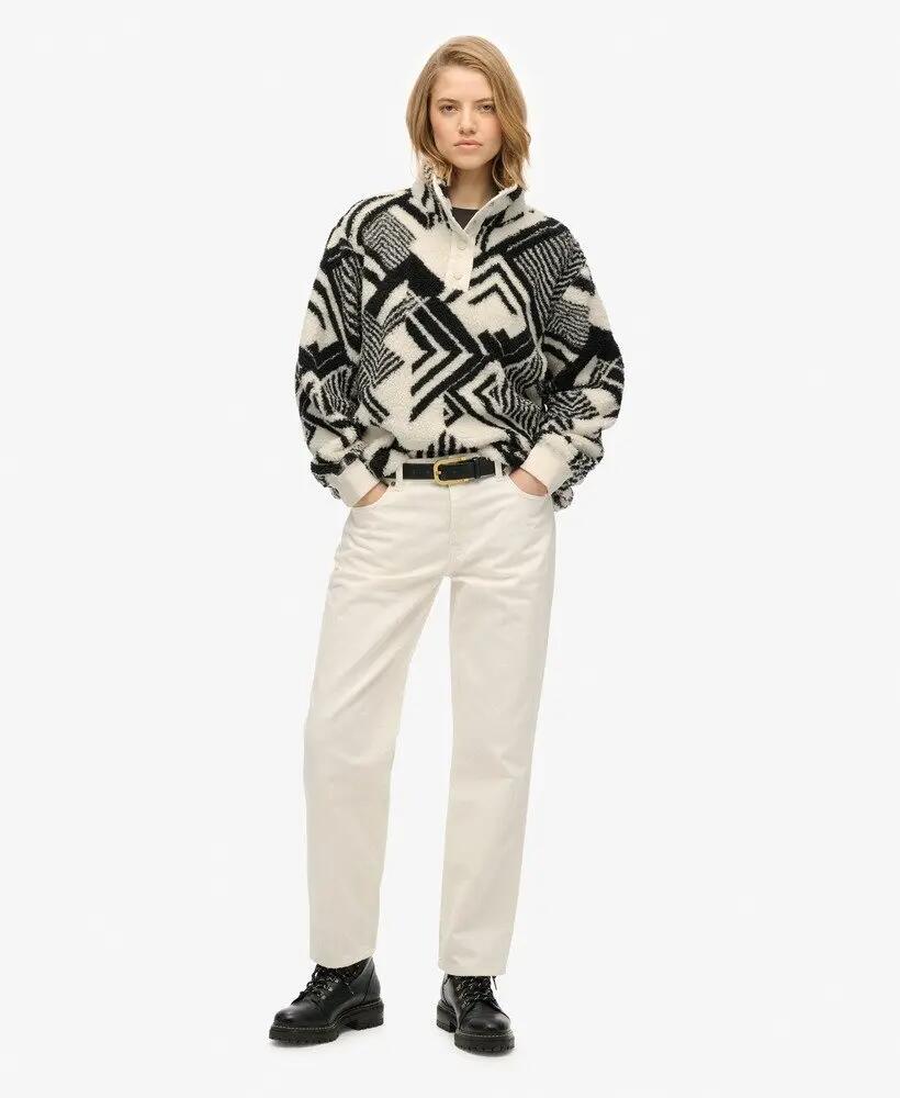 superdry Dames sweater Super Soft Printed Teddy Fleece van gerecycled polyester 3/7