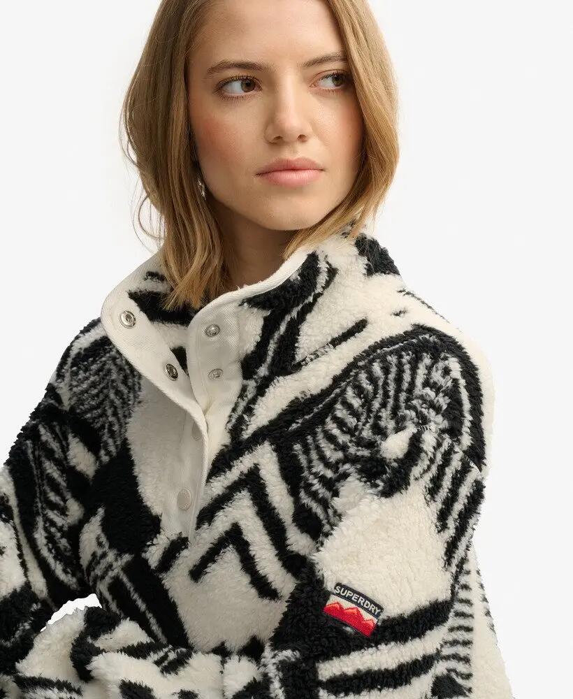 superdry Dames sweater Super Soft Printed Teddy Fleece van gerecycled polyester 2/7