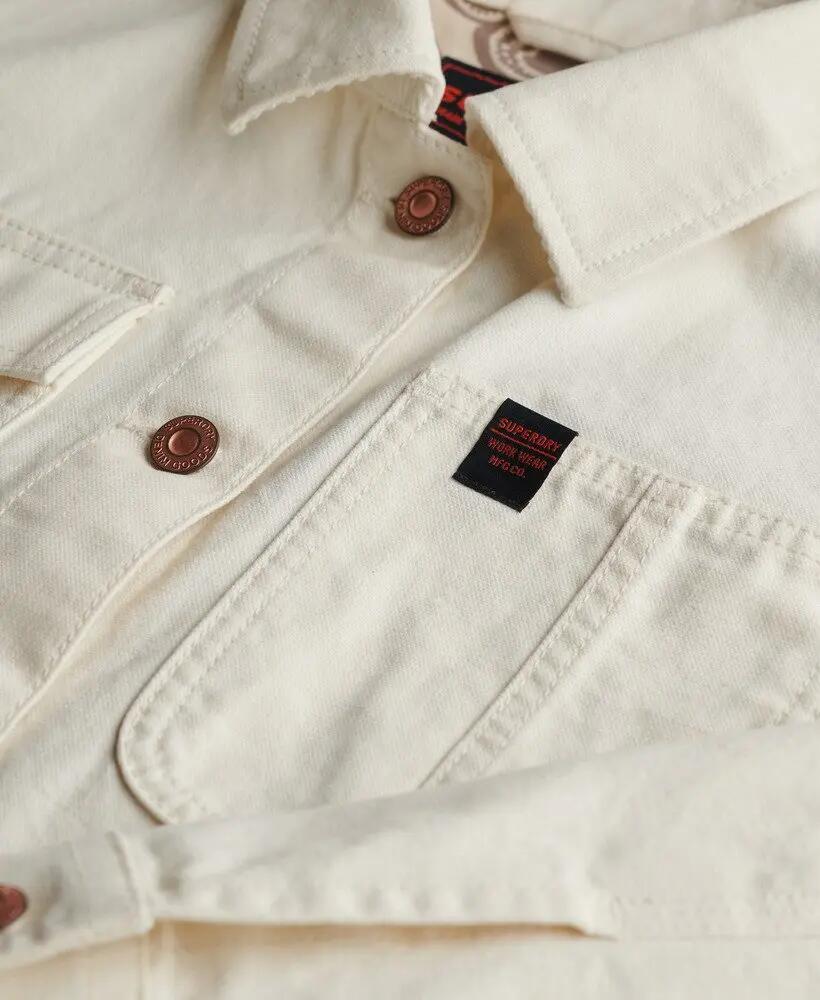 superdry Chore Jacket casaco mulher 100% algodão OFF WHITE 5/6