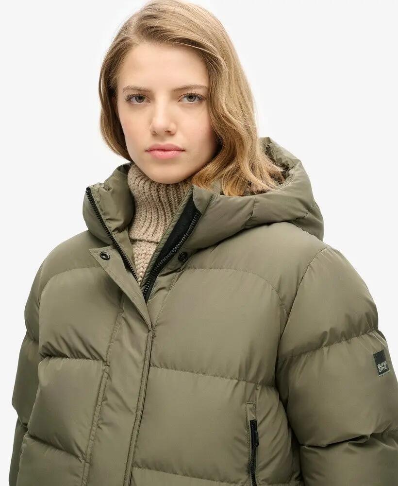 superdry Bomber acolchado con capucha en poliéster reciclado para mujer 3/6