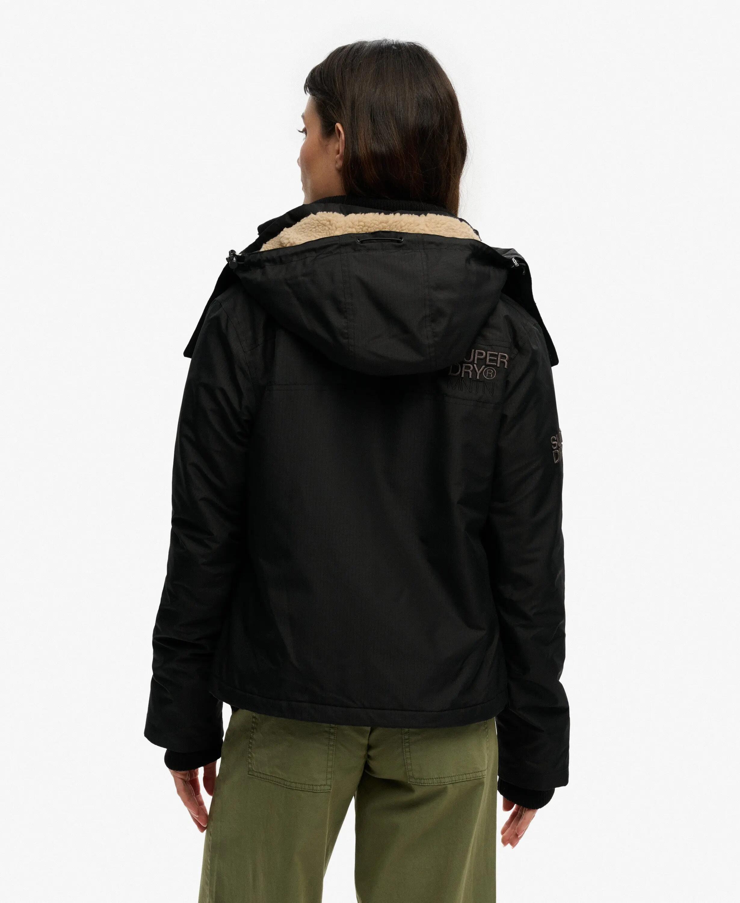 superdry Kurtka Hooded Arctic Windcheater Czarna – polarowa podszewka 6/6