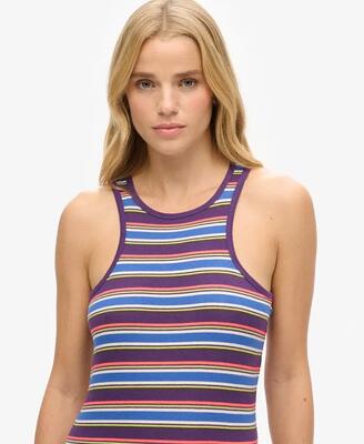 Superdry vintage stripe racer-jurk van biologisch katoen
