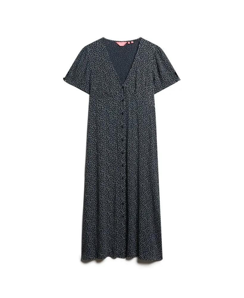 superdry Vestido midi com botões e padrão em viscose 7/7