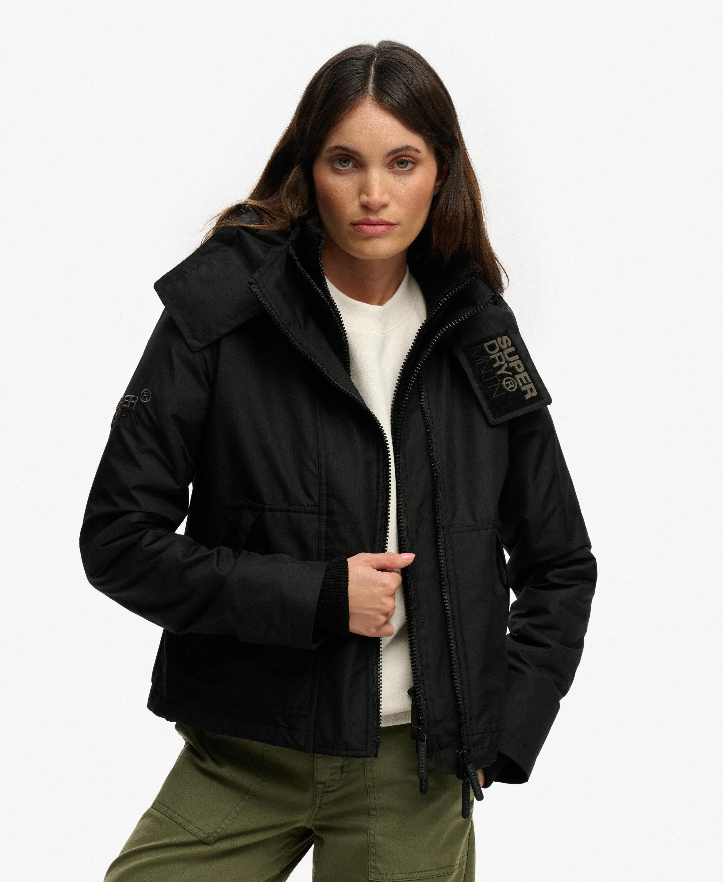 superdry Kurtka Hooded Arctic Windcheater Czarna – polarowa podszewka 5/6