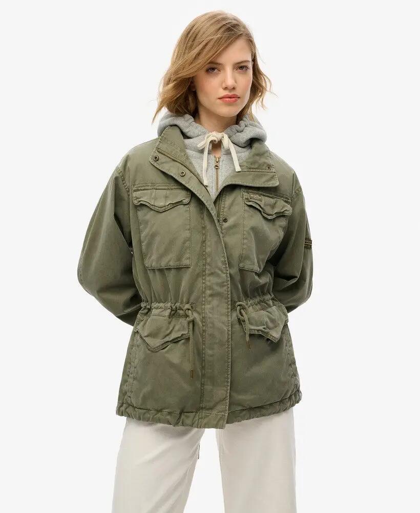 superdry Casaco Jersey Hooded Military Jkt Mulher Chive Green 5/7